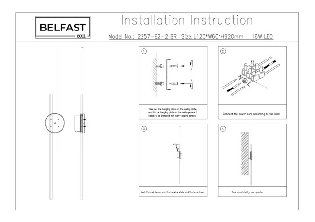 Настенный светильник Belfast Medway 2257-92-2 BR Настенный светильник Belfast Medway 2257-92-2 BR