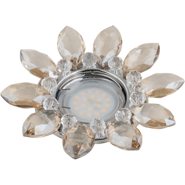 Встраиваемый светильник Fametto Peonia DLS-P112 GU5.3 CHROME/COGNAC+CLEAR 10542 Встраиваемый светильник Fametto Peonia DLS-P112 GU5.3 CHROME/COGNAC+CLEAR 10542