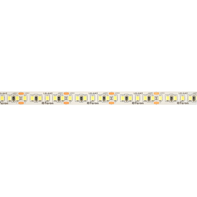 Светодиодная лента 24V Feron LS502, 180*SMD2835, 16W/m, IP20, 6000К (холодный белый) 53091 Светодиодная лента 24V Feron LS502, 180*SMD2835, 16W/m, IP20, 6000К (холодный белый) 53091
