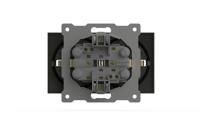 Розетка двухместная с заземлением ELBI Zena Vega 609-011100-907 Розетка двухместная с заземлением ELBI Zena Vega 609-011100-907