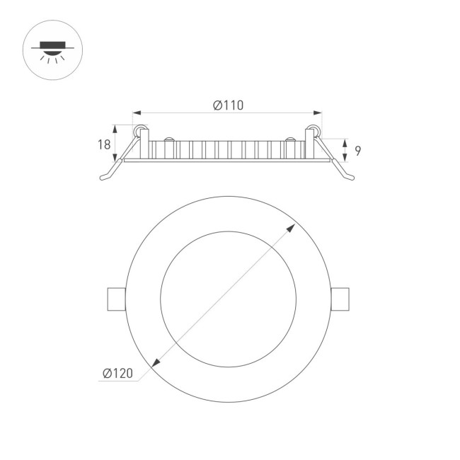 Встраиваемый светильник Arlight MS-EDGE-R120-6W Warm3000 (WH, 115 deg, 230V) (IP44 Металл) 049176 Встраиваемый светильник Arlight MS-EDGE-R120-6W Warm3000 (WH, 115 deg, 230V) (IP44 Металл) 049176