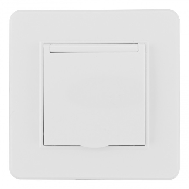 Комплект розетки с/з и шторками, защитной крышкой и рамкой Arte Milano SET16-1-41-1 white