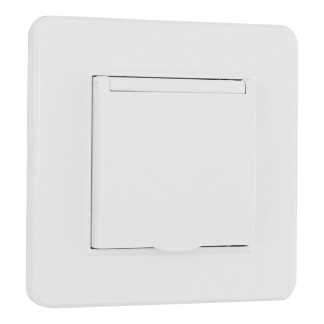 Комплект розетки с/з и шторками, защитной крышкой и рамкой Arte Milano SET16-1-41-1 white
