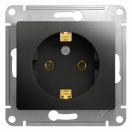 Розетка с/з, 16А Systeme Electric Glossa Антрацит GSL000743