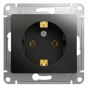 Розетка с/з, 16А Systeme Electric Glossa Антрацит GSL000743 Розетка с/з, 16А Systeme Electric Glossa Антрацит GSL000743