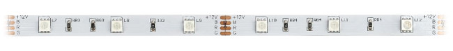 Светодиодная лента Эра 12В 5050 7,2Вт/м RGB 5м IP20 LS5050-7,2-30-12-RGB-IP20-2year-5m KU-5050AD-30D-RGB Б0044120