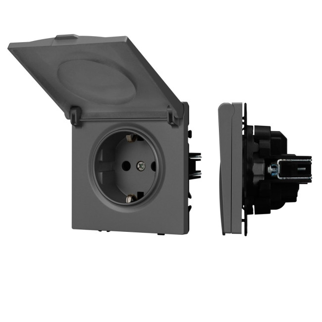 Механизм розетки влагозащищённый Arlight SCT-NOBE-MCP-SFPL-GR (230V, 16A) 054283 Механизм розетки влагозащищённый Arlight SCT-NOBE-MCP-SFPL-GR (230V, 16A) 054283