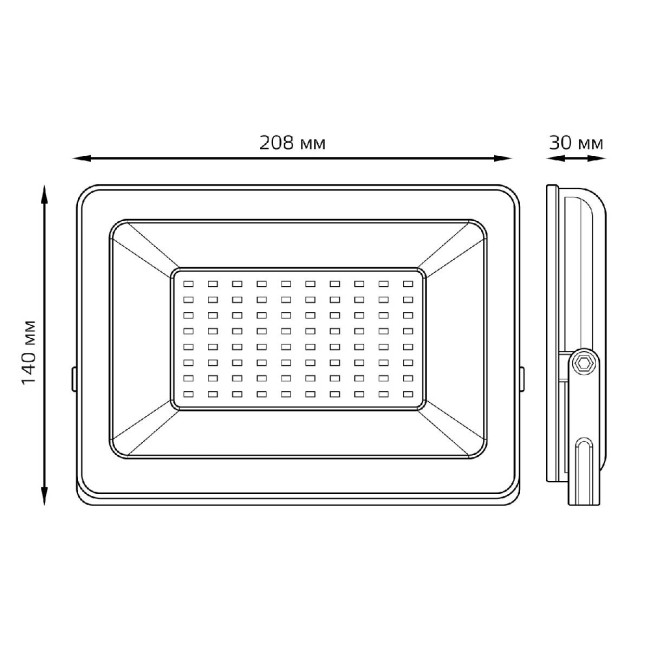 Прожектор светодиодный Gauss Slim 70W 6500К 613120370 Прожектор светодиодный Gauss Slim 70W 6500К 613120370