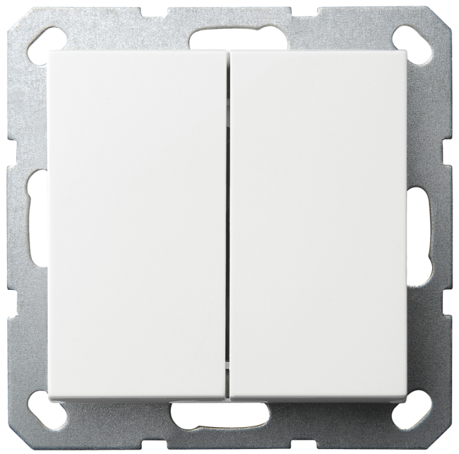 Выключатель двухклавишный Jasmart с накладкой 10A 250V белый глянцевый G3023W