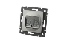 Механизм компьютерной розетки двойной Arlight SCT-MPC2-PL-GR-V (RJ-45, CAT6) 049851