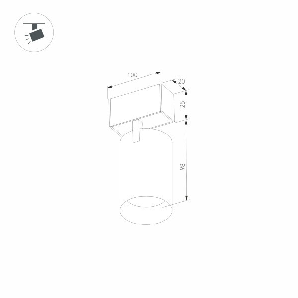 Трековый светодиодный светильник Arlight Mag-Spot-25-R90-9W Warm3000 033677 Трековый светодиодный светильник Arlight Mag-Spot-25-R90-9W Warm3000 033677
