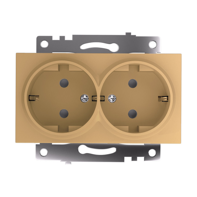 Розетка двухместная с защитной шторкой Stekker GLS16-7114-08 Катрин 49226 Розетка двухместная с защитной шторкой Stekker GLS16-7114-08 Катрин 49226