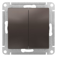 Переключатель 2-клавишный перекрестный Systeme Electric AtlasDesign Мокко ATN000673