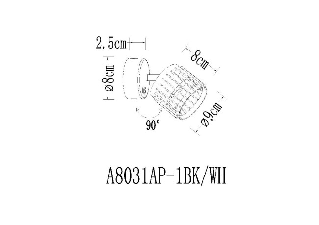 Спот Arte Lamp Atria A8031AP-1BK Спот Arte Lamp Atria A8031AP-1BK