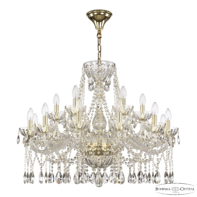 Подвесная люстра Bohemia Ivele Crystal 5413/12+6/300 G Clear/M-1H Подвесная люстра Bohemia Ivele Crystal 5413/12+6/300 G Clear/M-1H