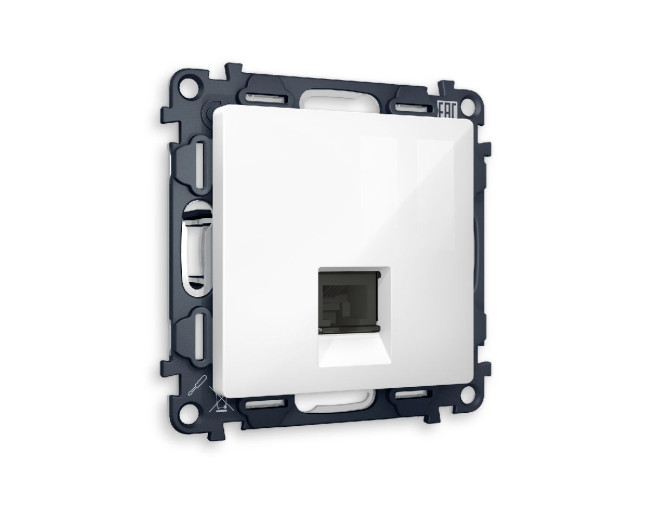 Комплект механизма телефонной розетки RJ-11(4P4C) со шторкой Ambrella Volt Alfa MA112030