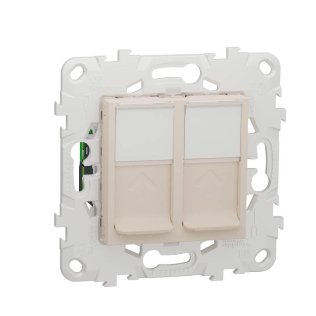 Розетка компьютерная RJ45X2 Schneider Electric Unica New Cat. 5е UTP NU542044 Розетка компьютерная RJ45X2 Schneider Electric Unica New Cat. 5е UTP NU542044