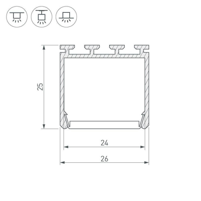 Профиль Arlight PLS-LOCK-H25-2000 ANOD 016386 Профиль Arlight PLS-LOCK-H25-2000 ANOD 016386