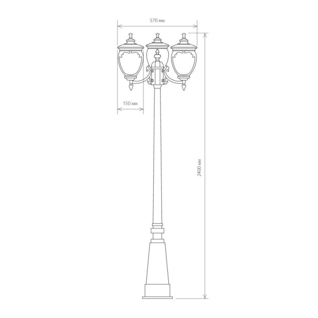 Садово-парковый светильник Elektrostandard Andromeda F/3 (GLYF-8024F/3) 4690389042713 Садово-парковый светильник Elektrostandard Andromeda F/3 (GLYF-8024F/3) 4690389042713