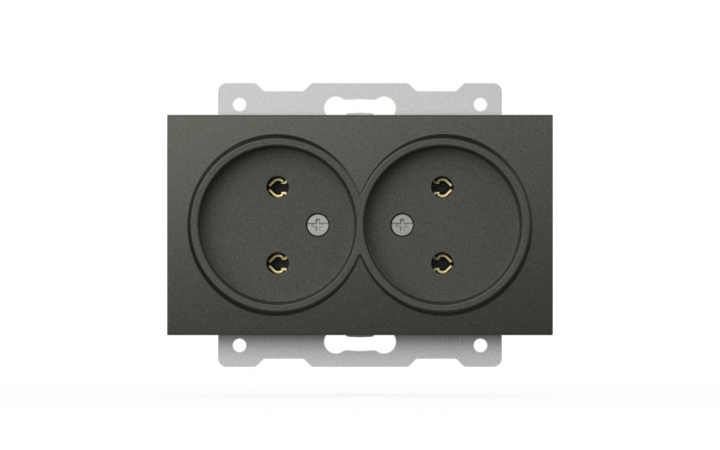 Розетка двухместная без заземления ELBI Zena Vega 609-011100-908 Розетка двухместная без заземления ELBI Zena Vega 609-011100-908