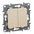 Переключатель двухклавишный Legrand Etika 10A 250V слоновая кость 672312 Переключатель двухклавишный Legrand Etika 10A 250V слоновая кость 672312