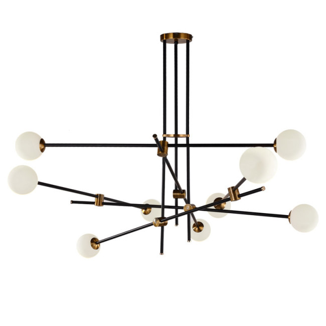 Люстра на штанге Delight Collection Bistro Globe 9389P/9 black/gold Люстра на штанге Delight Collection Bistro Globe 9389P/9 black/gold