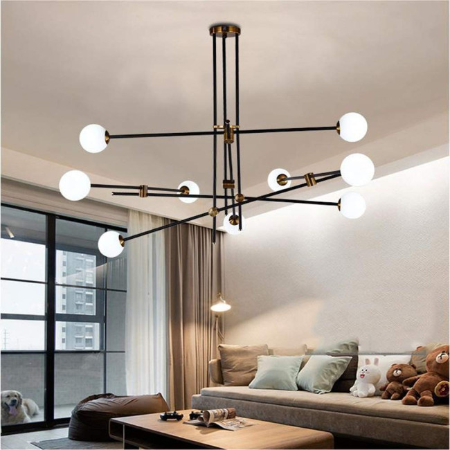 Люстра на штанге Delight Collection Bistro Globe 9389P/9 black/gold Люстра на штанге Delight Collection Bistro Globe 9389P/9 black/gold