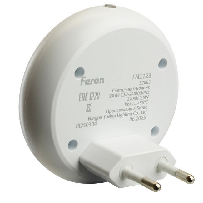 Ночник Feron FN1123 0,5W 52063 Ночник Feron FN1123 0,5W 52063