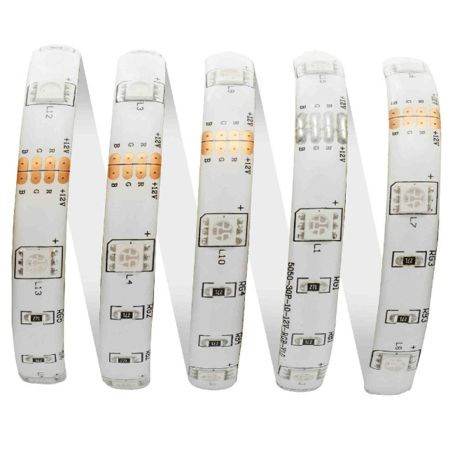 Светодиодная влагозащищенная лента Apeyron 12В 5050 7,2Вт/м RGB 5м IP65 00-41 Светодиодная влагозащищенная лента Apeyron 12В 5050 7,2Вт/м RGB 5м IP65 00-41