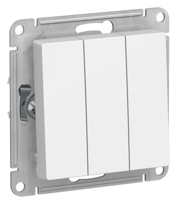 Выключатель 3-клавишный, сх.1+1+1, 10АХ Systeme Electric AtlasDesign Лотос ATN001331 Выключатель 3-клавишный, сх.1+1+1, 10АХ Systeme Electric AtlasDesign Лотос ATN001331
