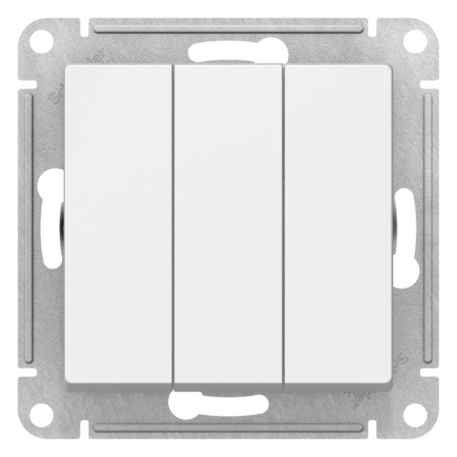 Выключатель 3-клавишный, сх.1+1+1, 10АХ Systeme Electric AtlasDesign Лотос ATN001331 Выключатель 3-клавишный, сх.1+1+1, 10АХ Systeme Electric AtlasDesign Лотос ATN001331