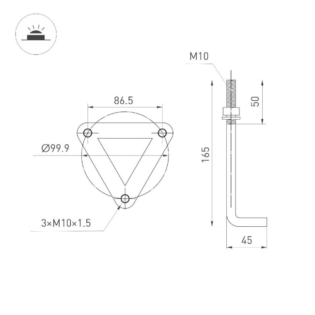Ландшафтный светильник Arlight LGD-LANDMARK-BOLL-H1200-20W Warm3500-MIX 047692