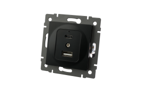 Механизм USB розетки Arlight SCT-MUAC-PL-BK-V (5V, 3A, QC4) 049838