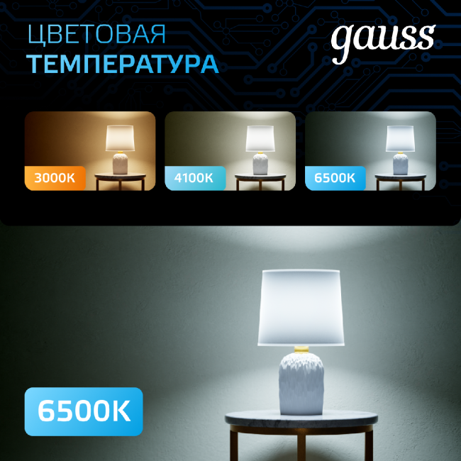 Лампа светодиодная Gauss E14 9W 6500K рефлектор матовый 106002309