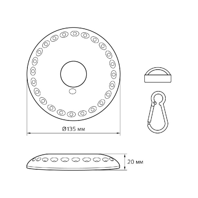 Кемпинговый светодиодный фонарь Gauss от батареек 135х20 300 лм GF003 Кемпинговый светодиодный фонарь Gauss от батареек 135х20 300 лм GF003