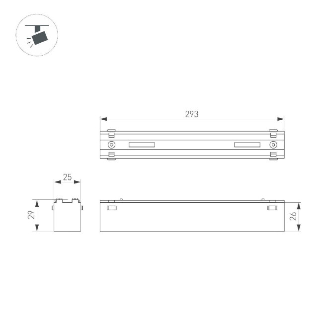 Трековый магнитный светильник Arlight MAG-VIBE-FLAT-L293-12W Day4000 (WH, 100 deg, 48V) 044434 Трековый магнитный светильник Arlight MAG-VIBE-FLAT-L293-12W Day4000 (WH, 100 deg, 48V) 044434