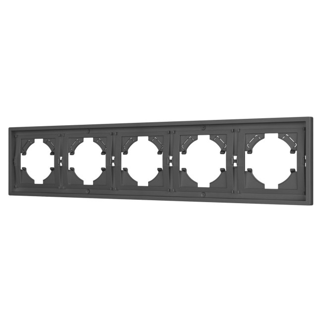 Рамка пластиковая на 5 постов Arlight FRM-TENDO-SFPL-5-GR 054659 Рамка пластиковая на 5 постов Arlight FRM-TENDO-SFPL-5-GR 054659