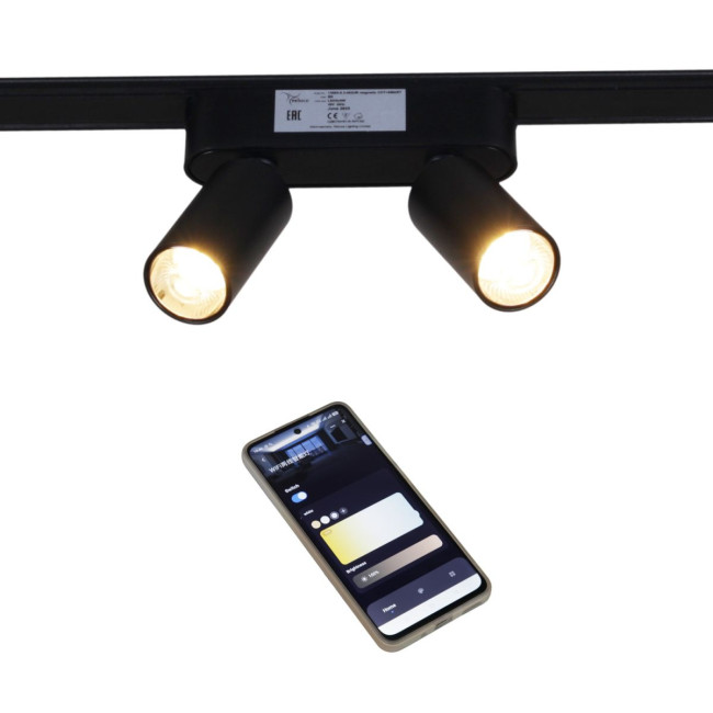 Трековый магнитный светильник (CCT+SMART) Reluce 13005-9.3-002UR magnetic LED2x5W BK CCT+SMART