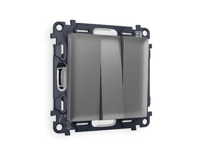 Комплект механизма 3-кл выключателя Ambrella Volt Alfa MA655010 Комплект механизма 3-кл выключателя Ambrella Volt Alfa MA655010