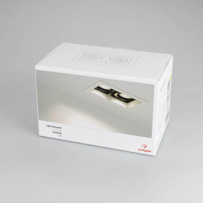 Встраиваемый светильник Arlight CL-KARDAN-S180x102-2x9W Day 024129 Встраиваемый светильник Arlight CL-KARDAN-S180x102-2x9W Day 024129