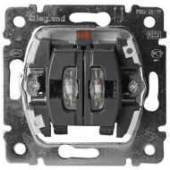 Выключатель двухклавишный Legrand Galea Life 10A 250V с подсветкой 775825