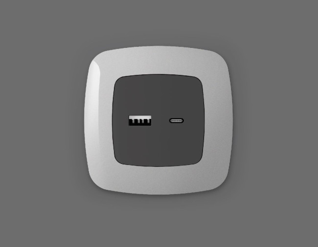 Лицевая панель для розетки 2USB тип A+C Ambrella Volt Omega OP9110 Лицевая панель для розетки 2USB тип A+C Ambrella Volt Omega OP9110