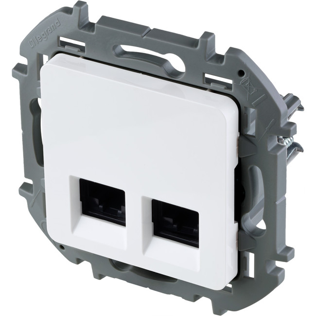 Розетка компьютерная двойная RJ45 Legrand Inspiria 673840 Розетка компьютерная двойная RJ45 Legrand Inspiria 673840