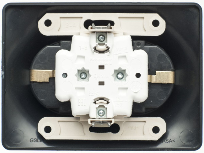 Розетка 2-ая с/з, 16А (в сборе) Systeme Electric Glossa Антрацит GSL000724 Розетка 2-ая с/з, 16А (в сборе) Systeme Electric Glossa Антрацит GSL000724