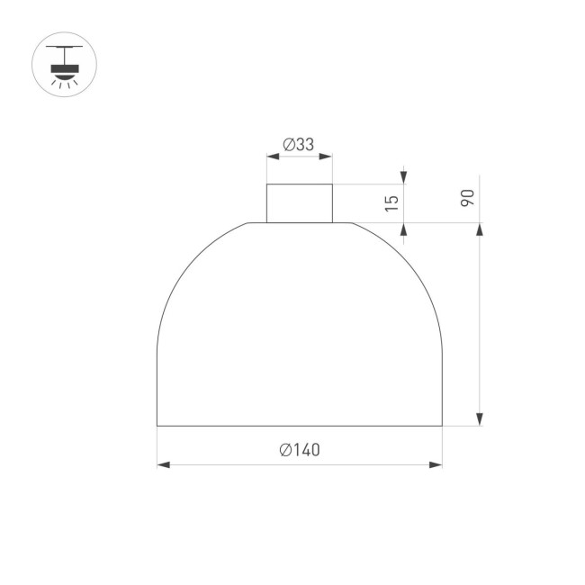 Трековый светильник Arlight ART-INBELT-BOWL-R140-8W Day4000-MIX (BK, 95 deg, 48V, DALI) 051162