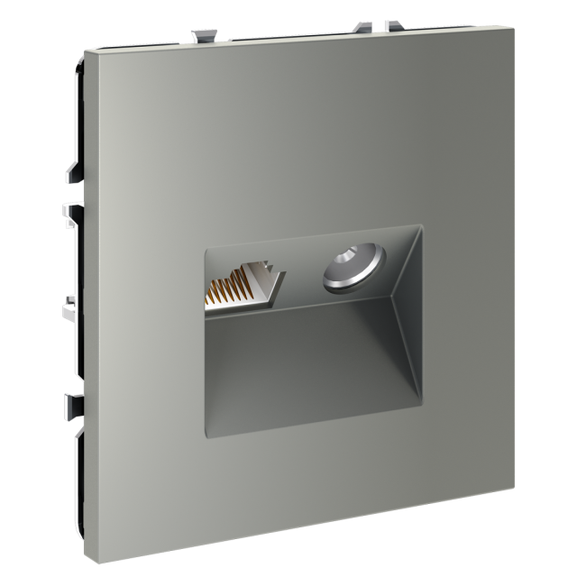 Розетка телевизионная встраиваемая Voltum S70 TV+RJ45 кат. 6, (сталь) VLS060705 Розетка телевизионная встраиваемая Voltum S70 TV+RJ45 кат. 6, (сталь) VLS060705