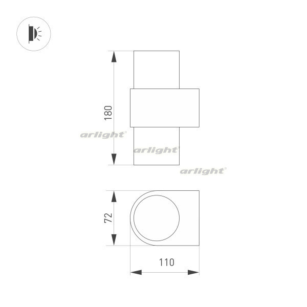 Настенный светодиодный светильник Arlight Sp-Spicy-Wall-Twin-S180X72-2X6W Day4000 033555