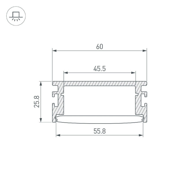 Профиль Arlight FLOOR60-H26-3000 ANOD BLACK 046414 Профиль Arlight FLOOR60-H26-3000 ANOD BLACK 046414
