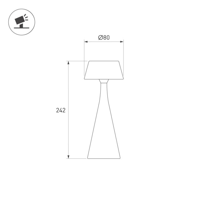 Настольная лампа с аккумулятором Arlight SP-TOMMY-TAB-2W Warm3000-MIX (SG, 154 deg) (IP54 Металл) 056087