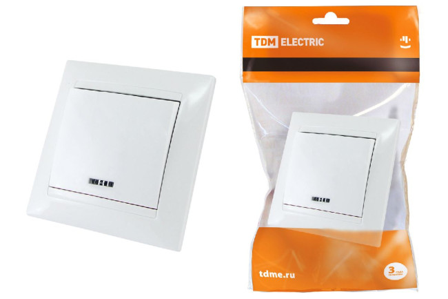 Выключатель одноклавишный с подсветкой Лама TDM Electric SQ1815-0004 Выключатель одноклавишный с подсветкой Лама TDM Electric SQ1815-0004